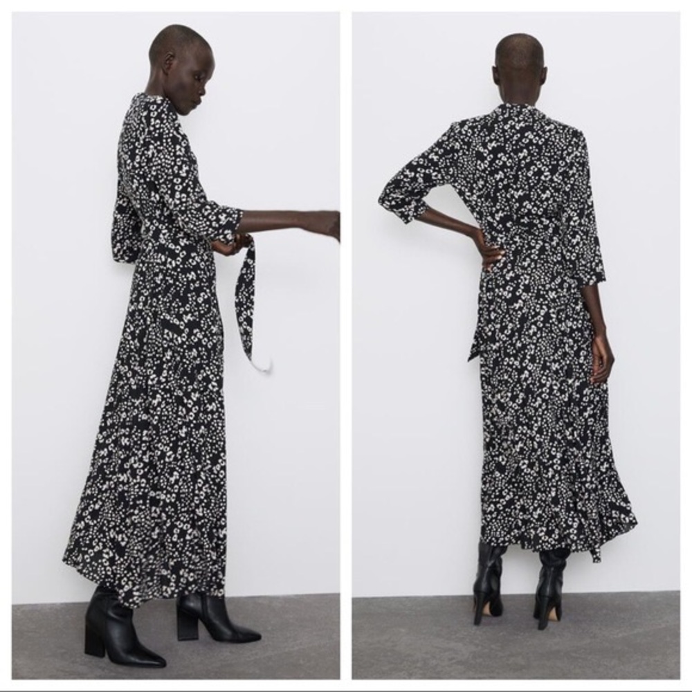 Zara printed maxi dress